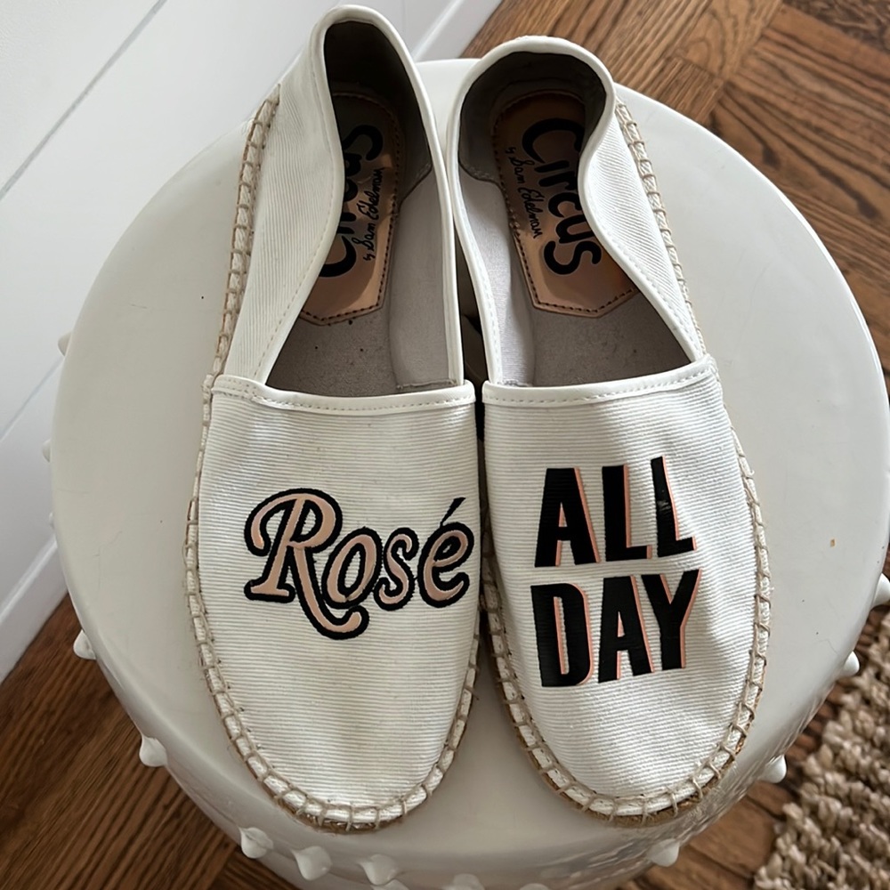 Circus by Sam Edelman Cream Espadrilles with Text Design